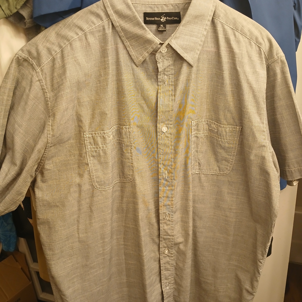 Men's Gray Short Sleeve Shirt by Beverly Hills Polo Club